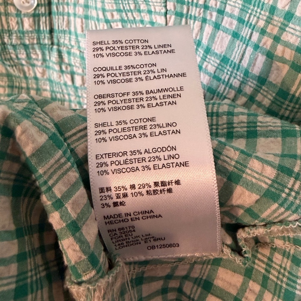 Urban Outfitters UO Viola Check Crinkle Mini Dress Size Medium - Picture 11 of 14